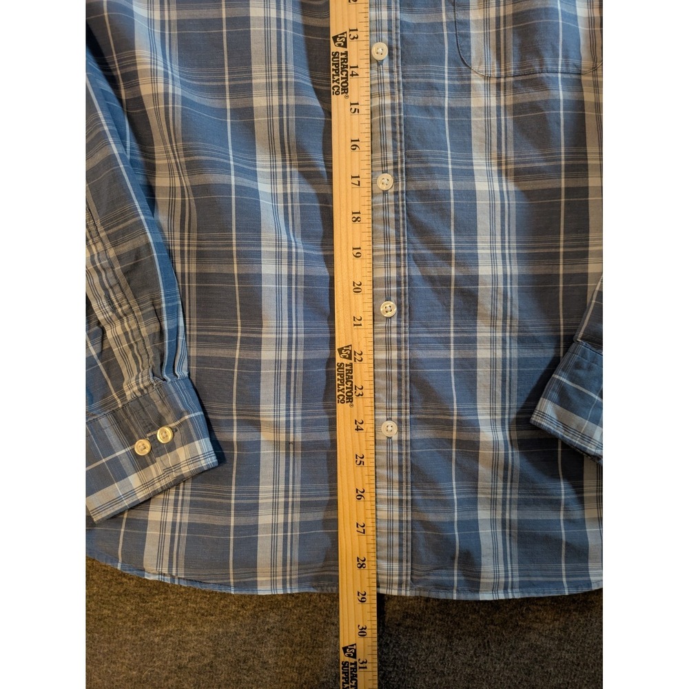 Charles Tyrwhitt Shirt Men's Large Slim Fit Blue Plaid Long Sleeve Button Down - Picture 2 of 10
